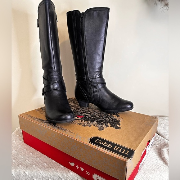 Cobb Hill Black Leather Boots Tall Women’s Ashlyn Knee High  Size 7M - Picture 3 of 14
